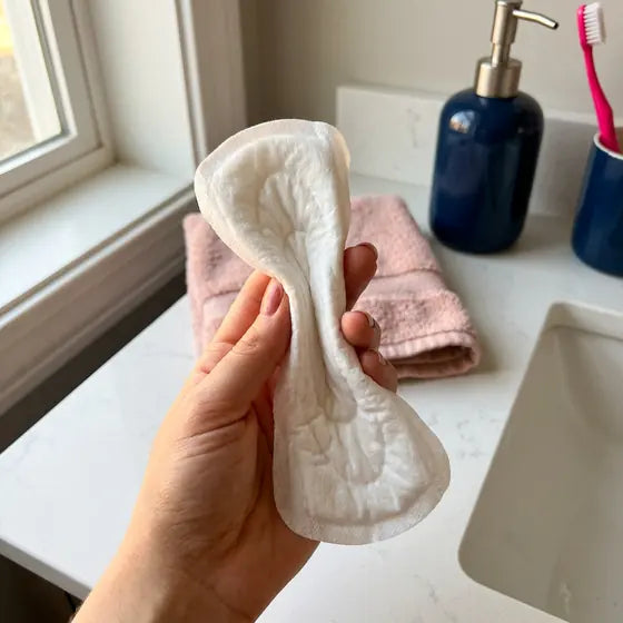 A store pad bunched and folded in the middle