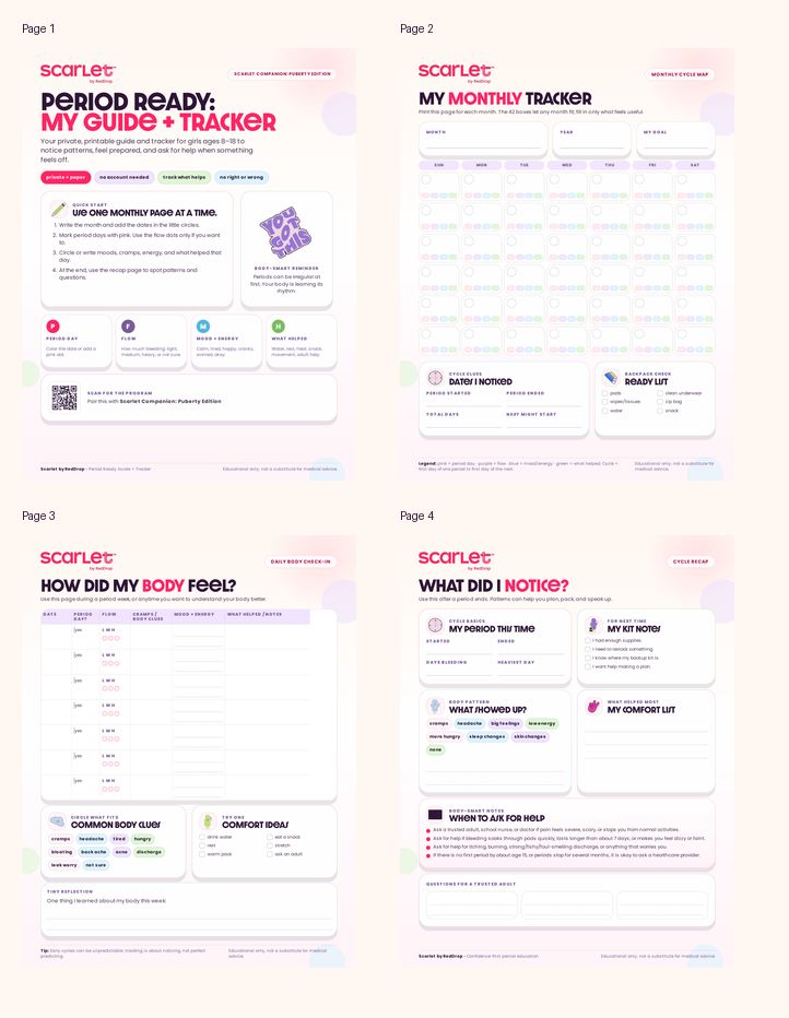 Period Ready: My Guide + Tracker printable preview